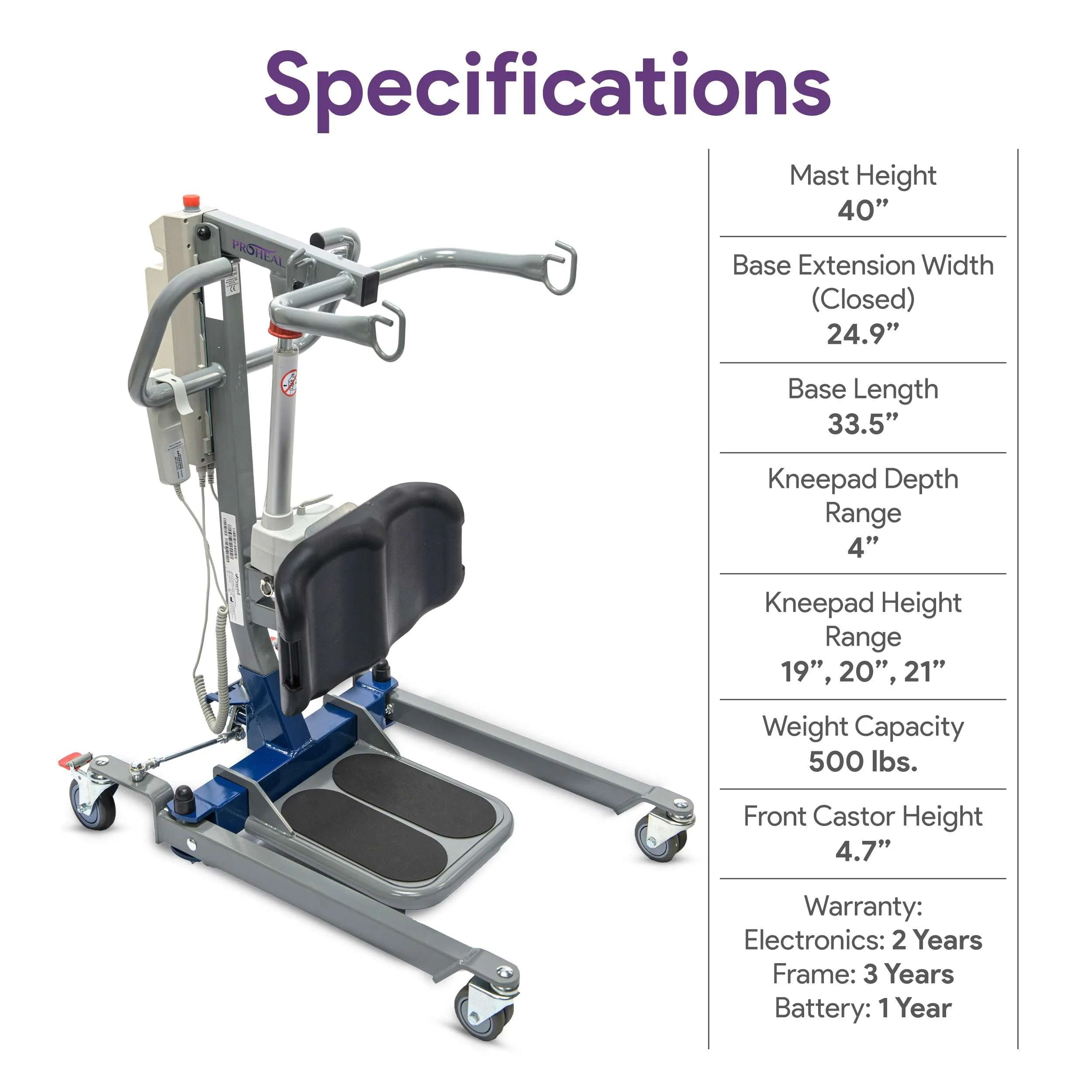 Compact Sit to Stand Lift - 500 lb Weight Capacity