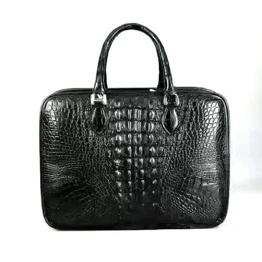 Crocodile Leather Top Handle Briefcase Bags