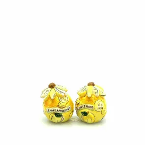 Dantes Design Group Lemon Candle House Salt Pepper Shakers Set Pair Ceramic