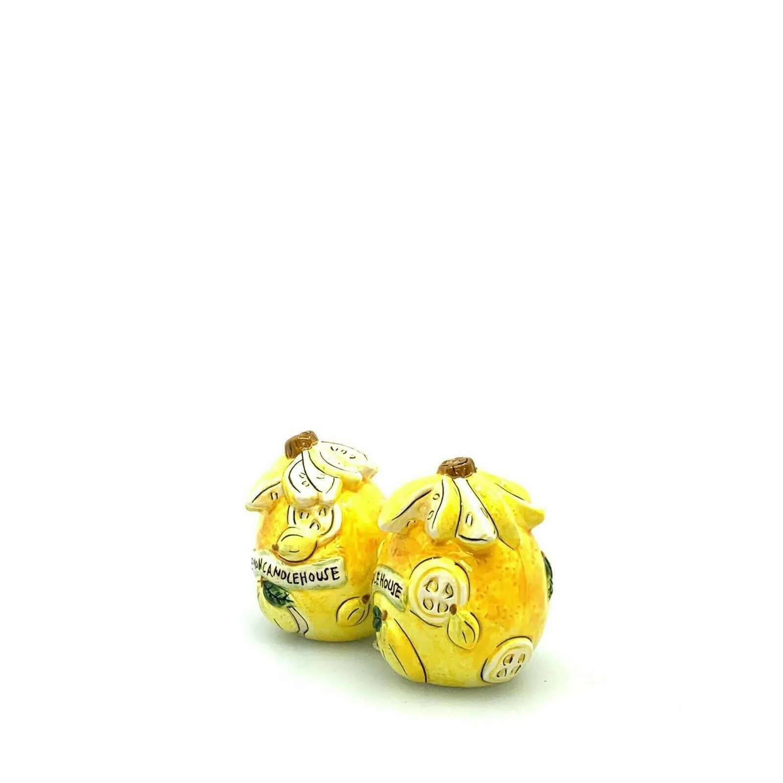 Dantes Design Group Lemon Candle House Salt Pepper Shakers Set Pair Ceramic