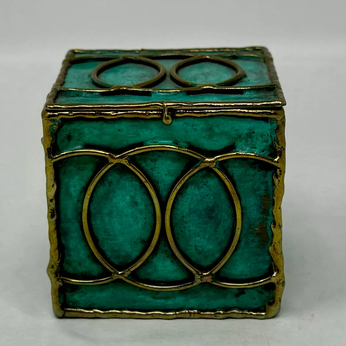 Decorative Metal Box with Circular Motif