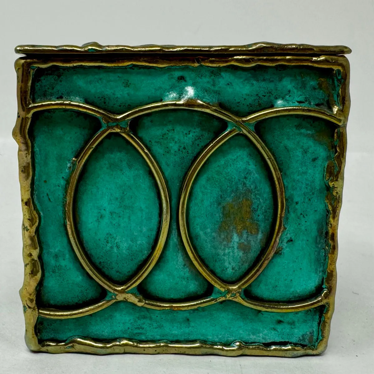 Decorative Metal Box with Circular Motif