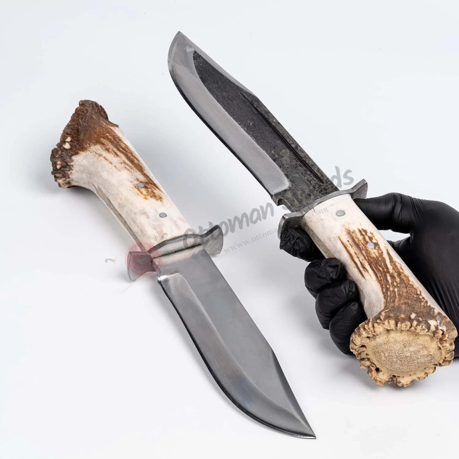 Deer Antler Handle Bowie Knife