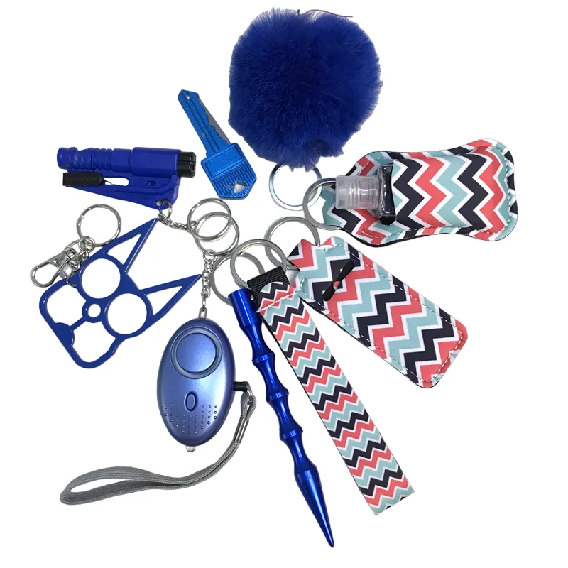 Defensive Weapons 10-Piece Self Defense Keychain Set