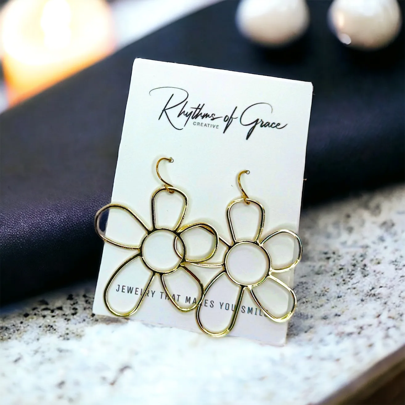 Delicate Earrings - Flower Accessories, Floral Earrings, Flower Jewelry, Gold Flower, Handmade Earrings, Silver Flower