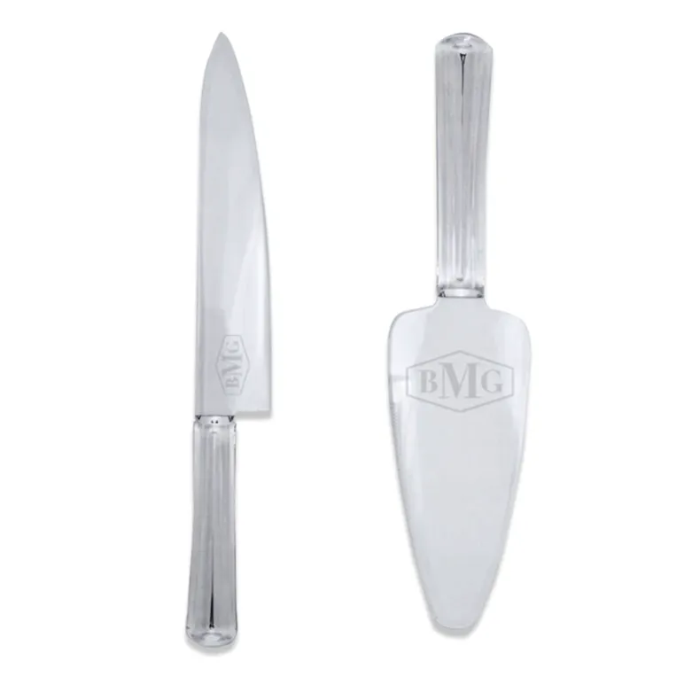 Engraved Acrylic Cake Knife & Server Set