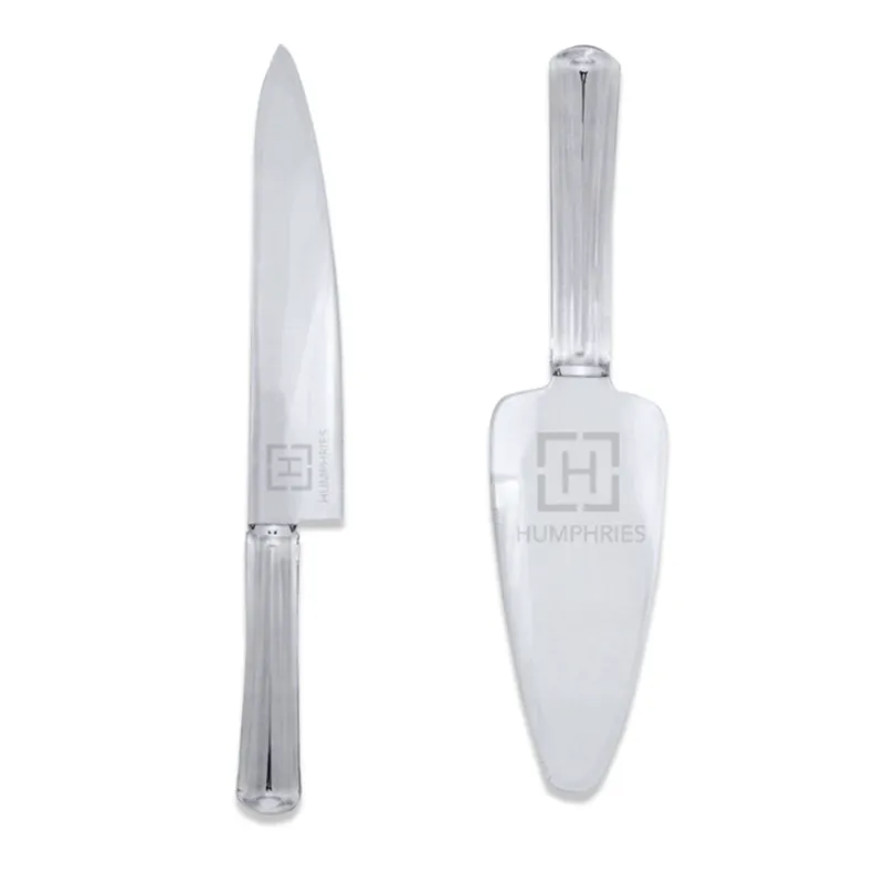 Engraved Acrylic Cake Knife & Server Set