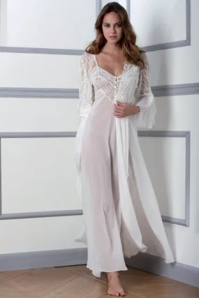 Exquisite White Night robe set