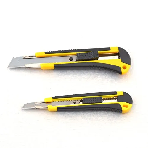 eZthings Heavy Duty 9mm Snap Off Blades Box Cutters Set for Cutting Materials: Wallpaper, Vinyl, Leather, Shrink-wrap