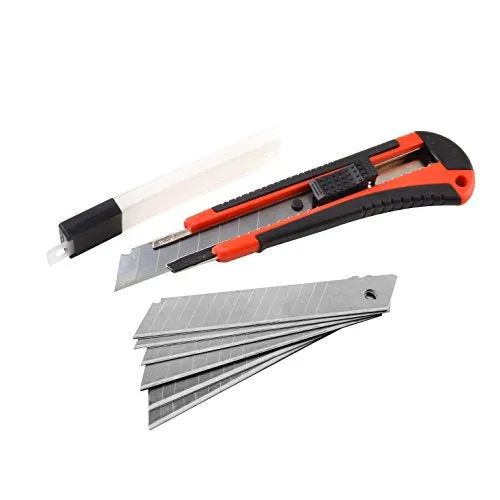 eZthings Heavy Duty 9mm Snap Off Blades Box Cutters Set for Cutting Materials: Wallpaper, Vinyl, Leather, Shrink-wrap