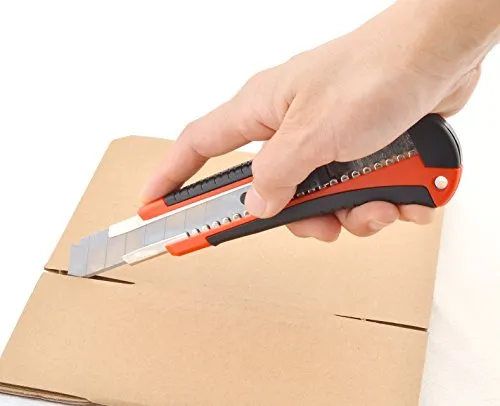 eZthings Heavy Duty 9mm Snap Off Blades Box Cutters Set for Cutting Materials: Wallpaper, Vinyl, Leather, Shrink-wrap