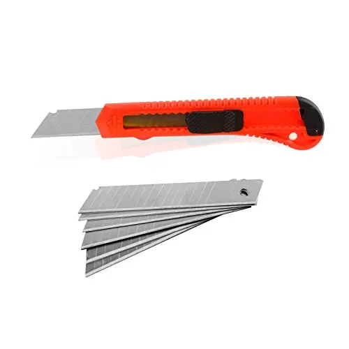 eZthings Heavy Duty 9mm Snap Off Blades Box Cutters Set for Cutting Materials: Wallpaper, Vinyl, Leather, Shrink-wrap