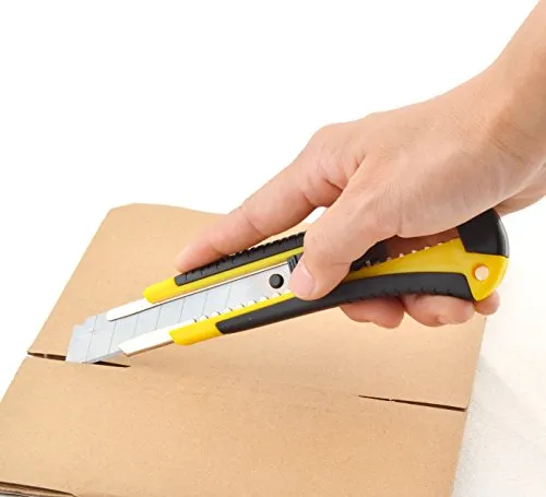 eZthings Heavy Duty 9mm Snap Off Blades Box Cutters Set for Cutting Materials: Wallpaper, Vinyl, Leather, Shrink-wrap