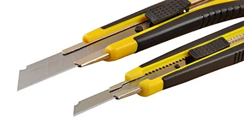 eZthings Heavy Duty 9mm Snap Off Blades Box Cutters Set for Cutting Materials: Wallpaper, Vinyl, Leather, Shrink-wrap