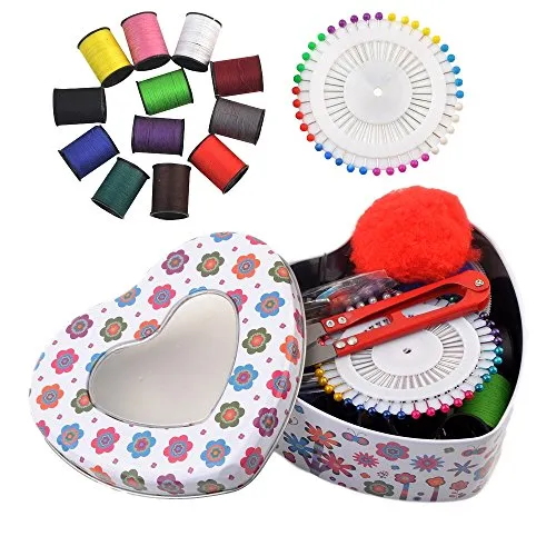 eZthings Professional Sewing Supplies Variety Sets and Kits for Arts and Crafts (Heart)