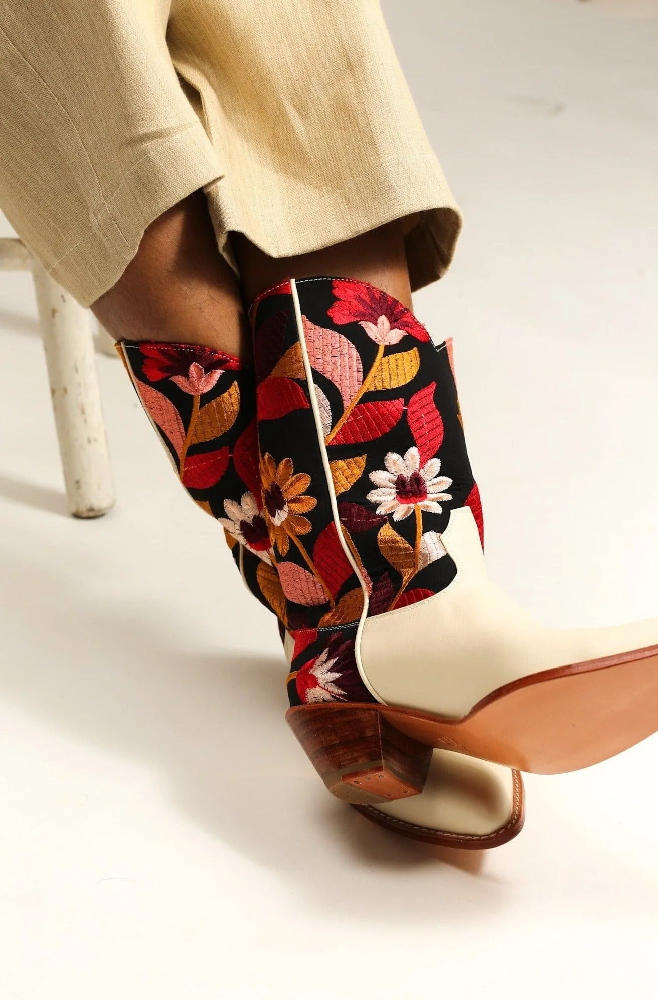 FLOWER EMBROIDERED BOOTS X ANTHROPOLOGIE