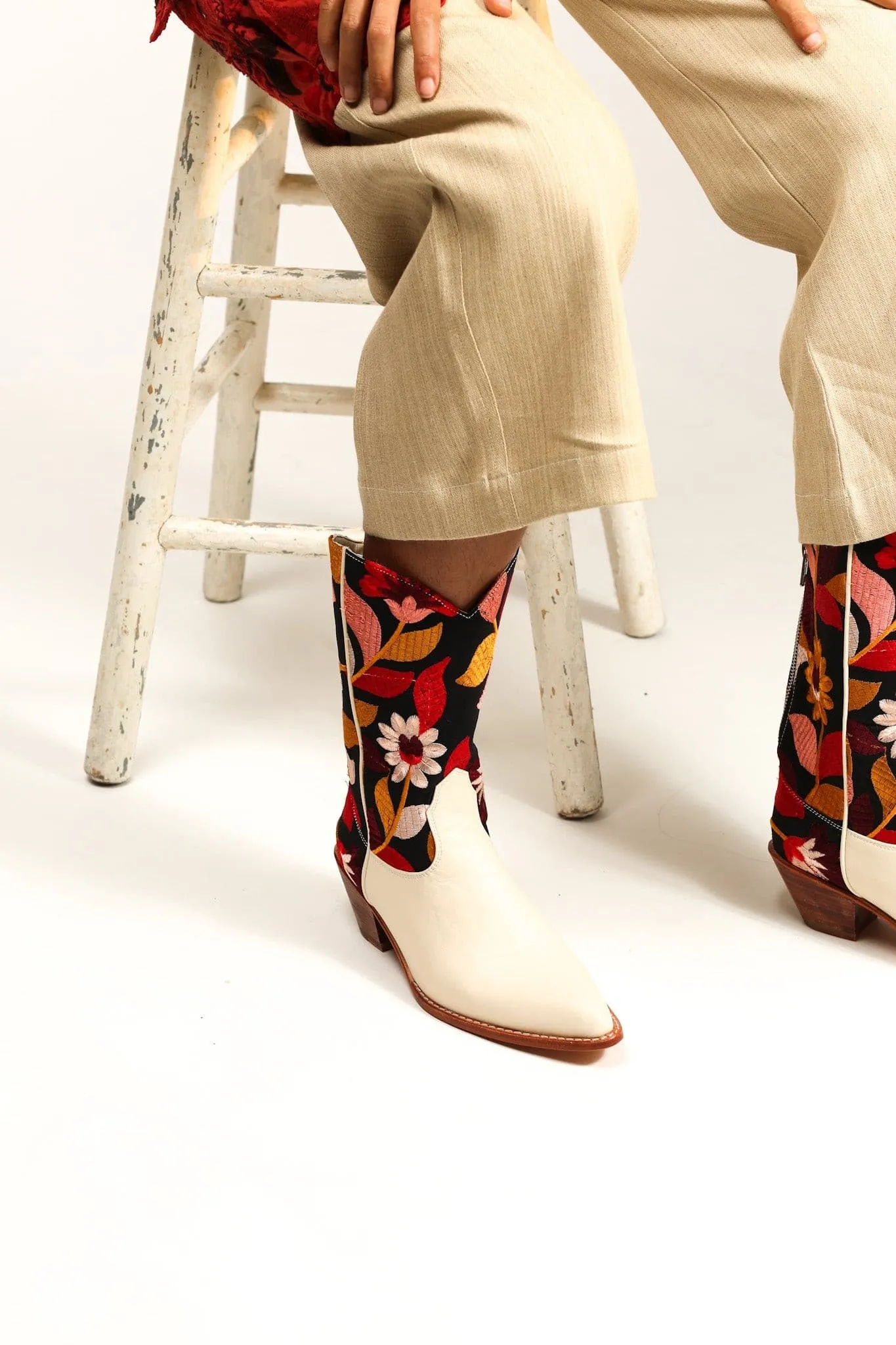 FLOWER EMBROIDERED BOOTS X ANTHROPOLOGIE