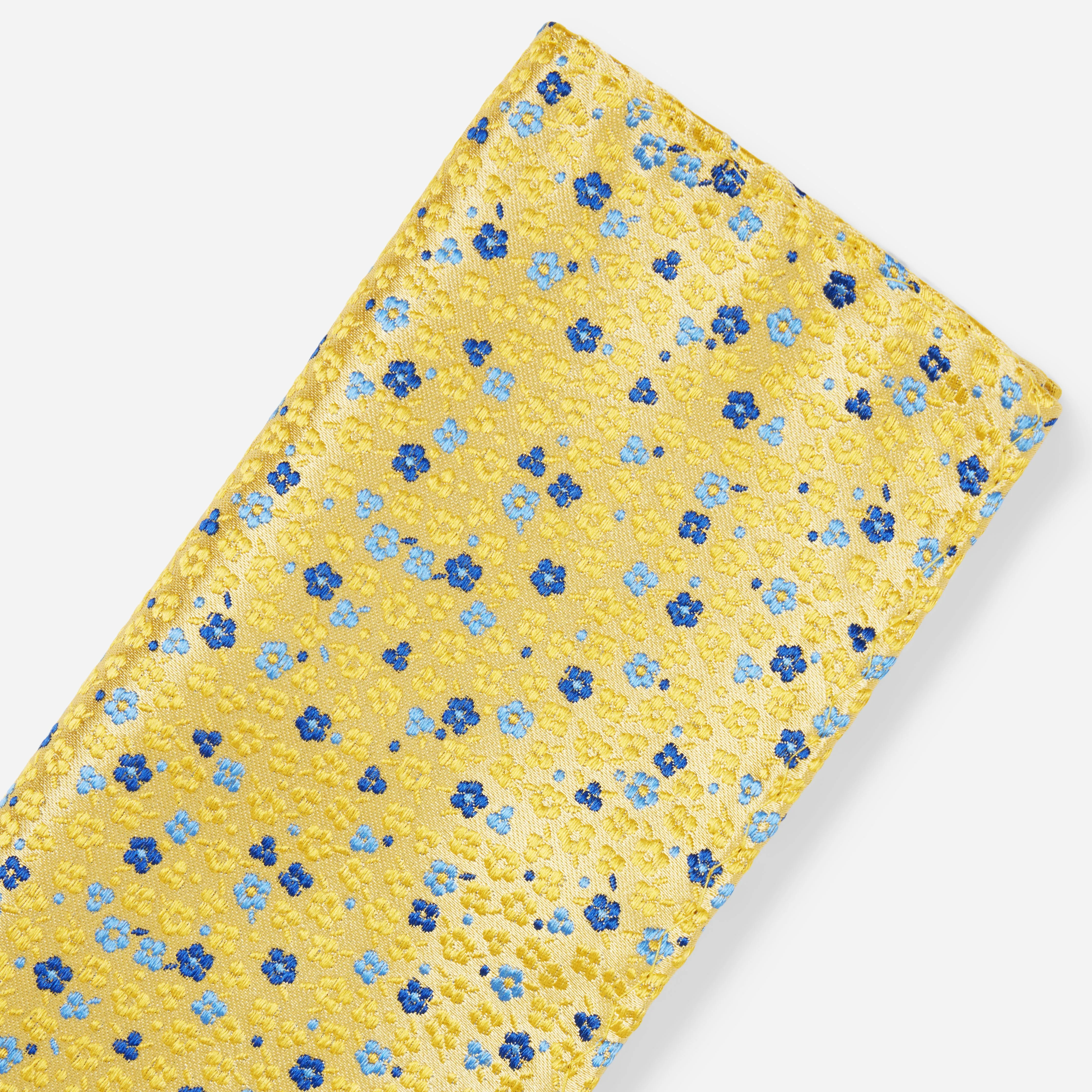 Flower Fields Yellow Pocket Square