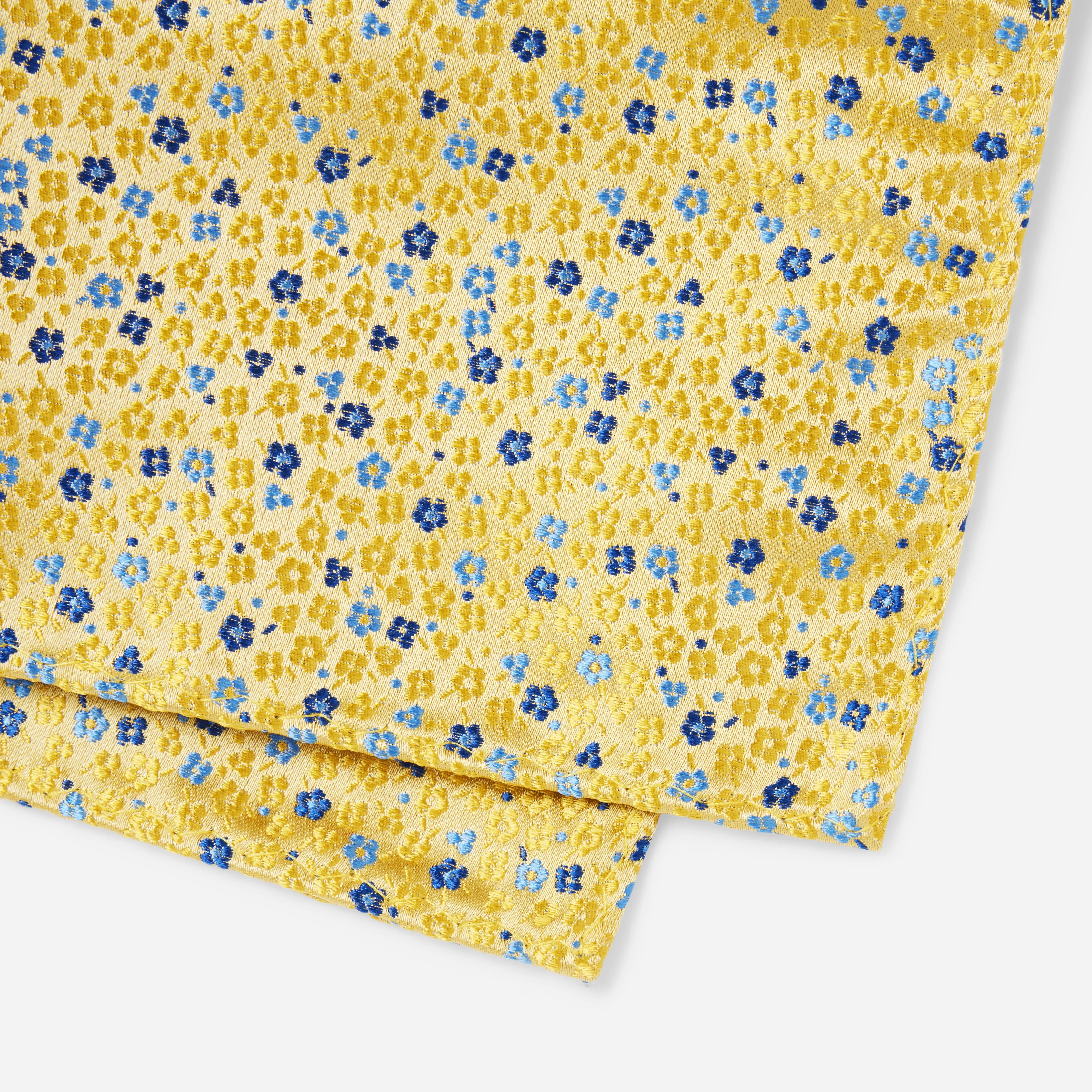 Flower Fields Yellow Pocket Square