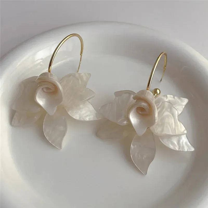 Flower Hoop Earrings