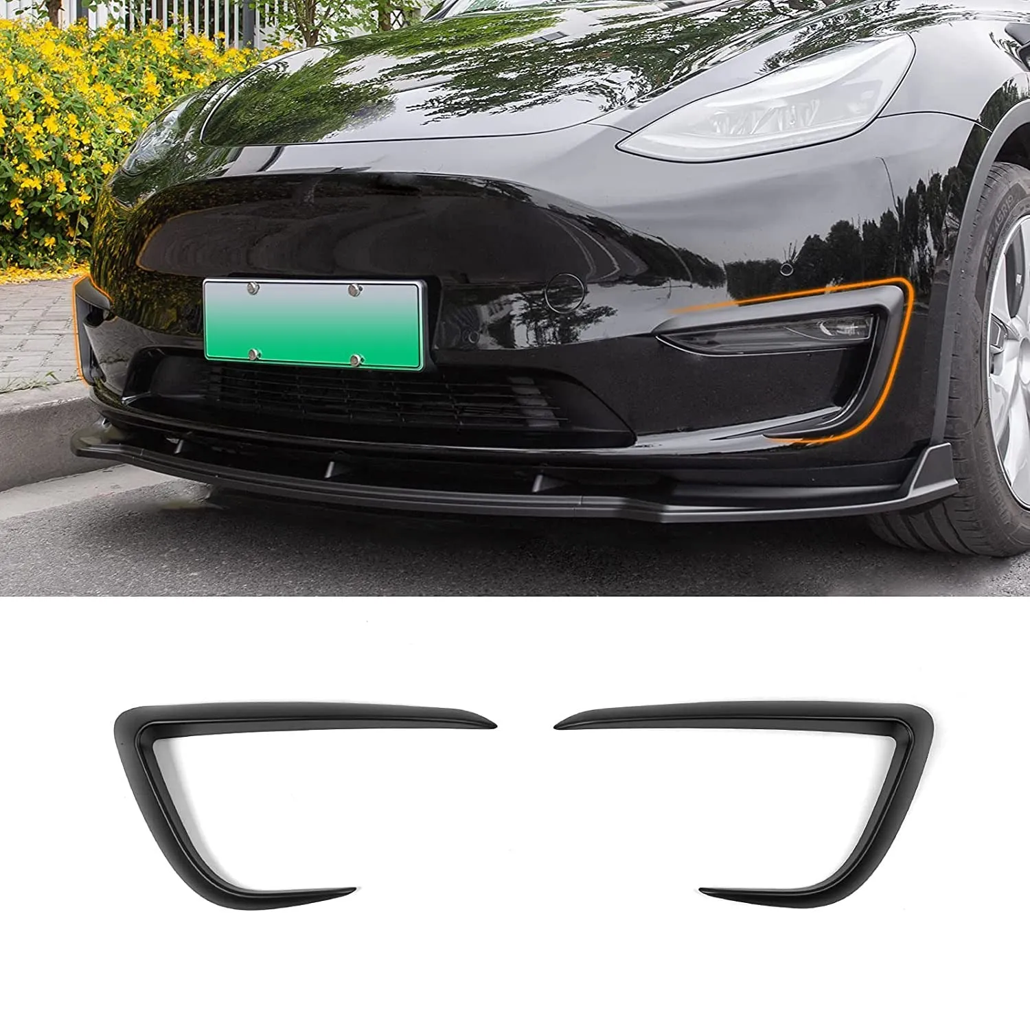 Front Fog Light Cover Eyebrow Spoiler for Tesla Model Y