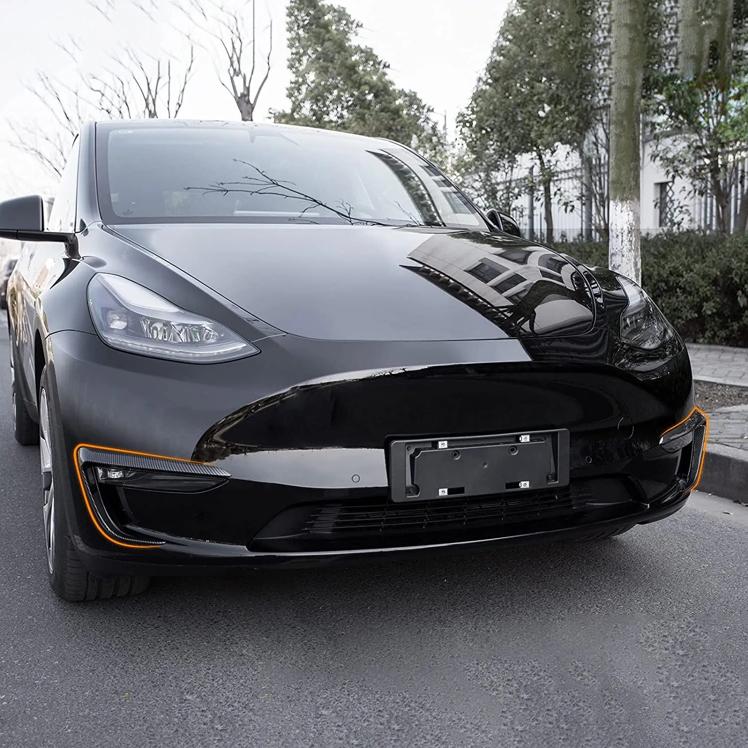 Front Fog Light Cover Eyebrow Spoiler for Tesla Model Y