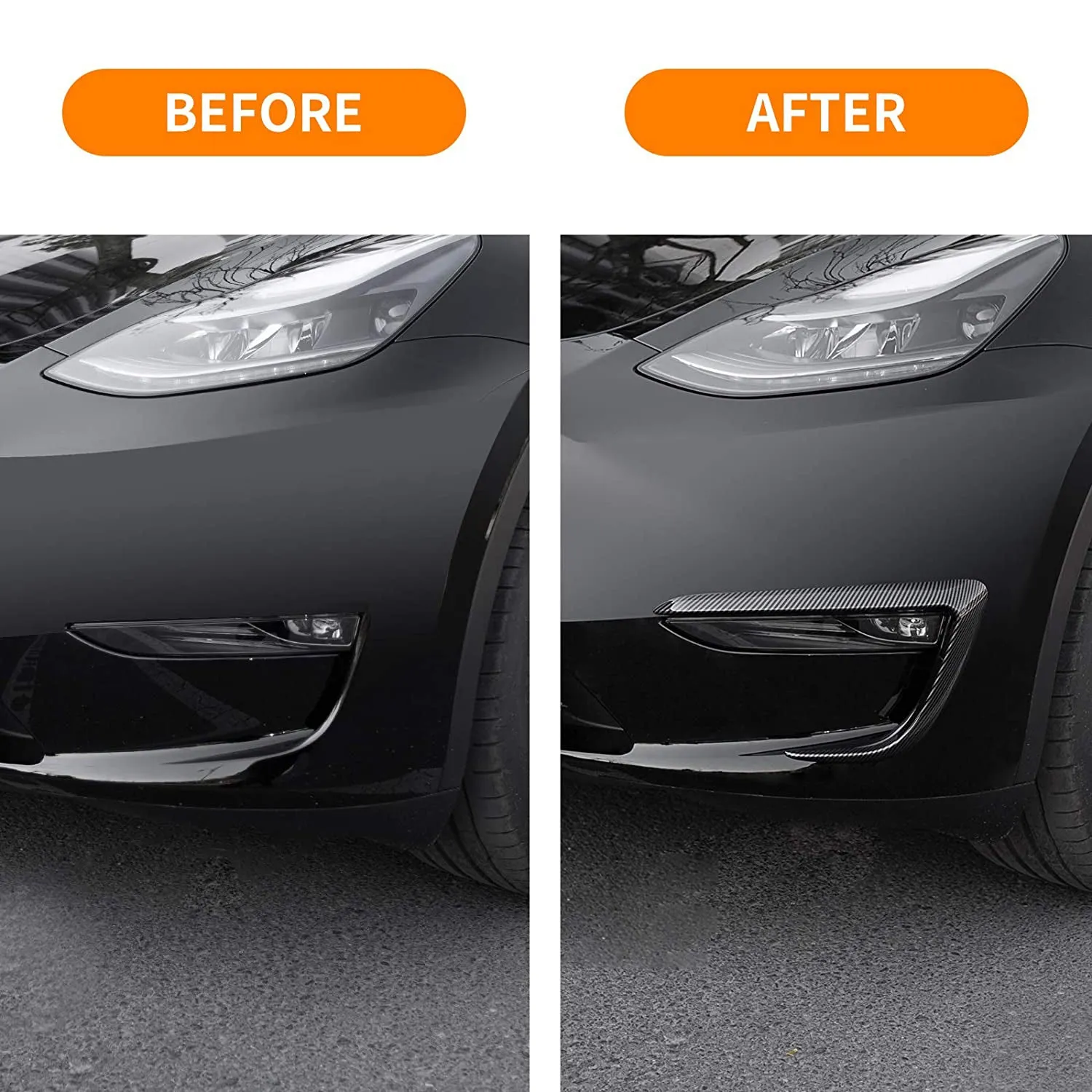 Front Fog Light Cover Eyebrow Spoiler for Tesla Model Y