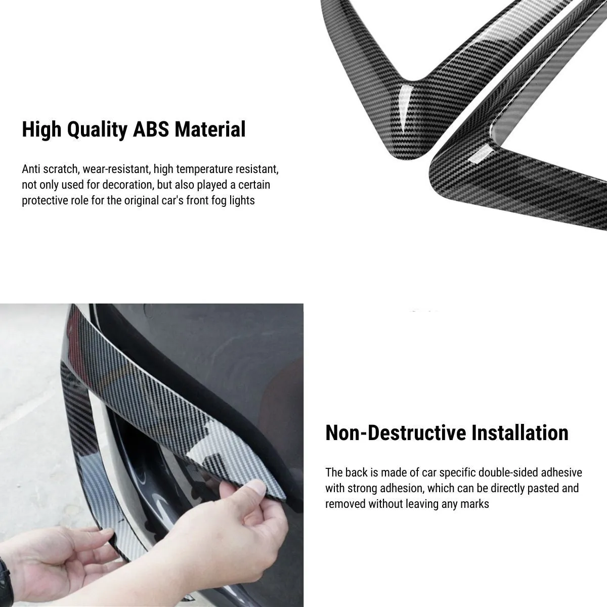 Front Fog Light Cover Eyebrow Spoiler for Tesla Model Y