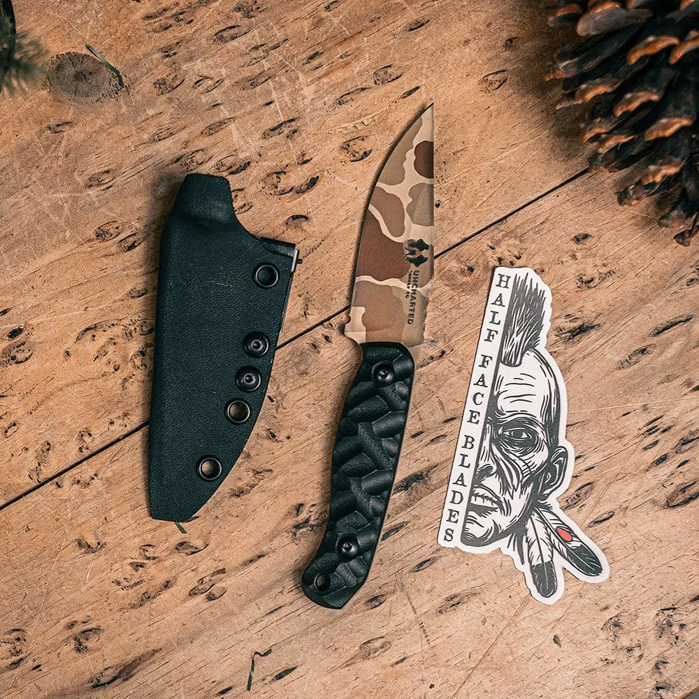 Half Face Blades Feather Light Knife | Desert Frog Camo