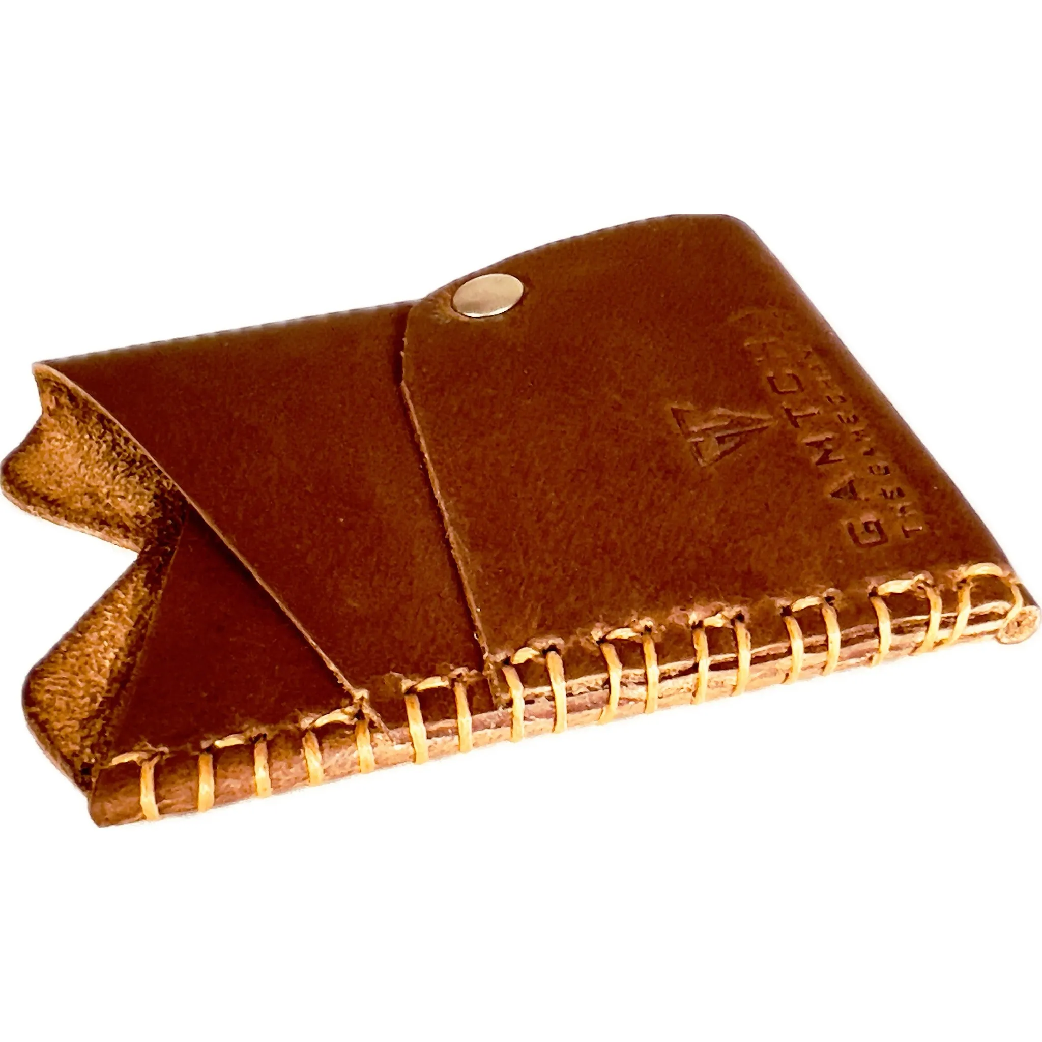 HAND SEWN LEATHER CARDHOLDER -STYLE 2-Rivet