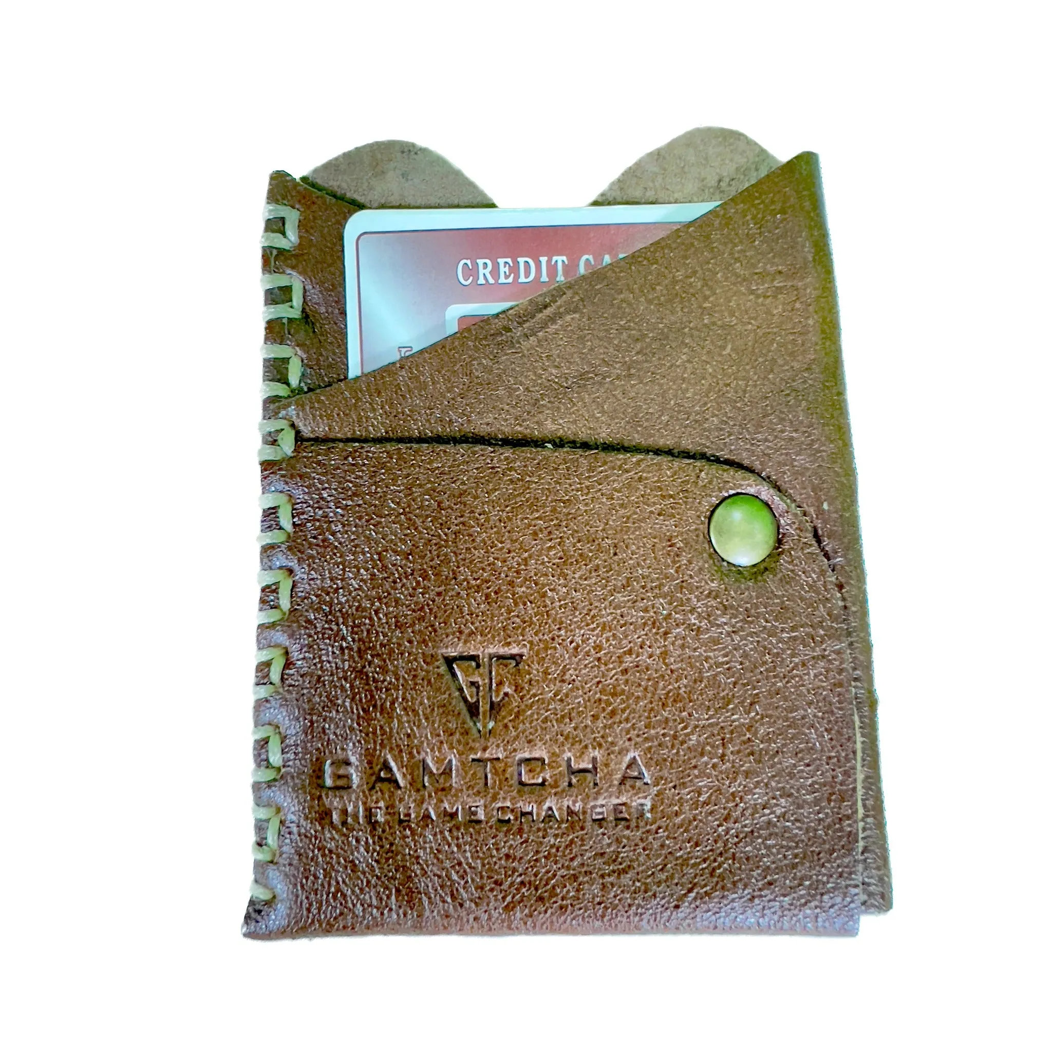 HAND SEWN LEATHER CARDHOLDER -STYLE 2-Rivet