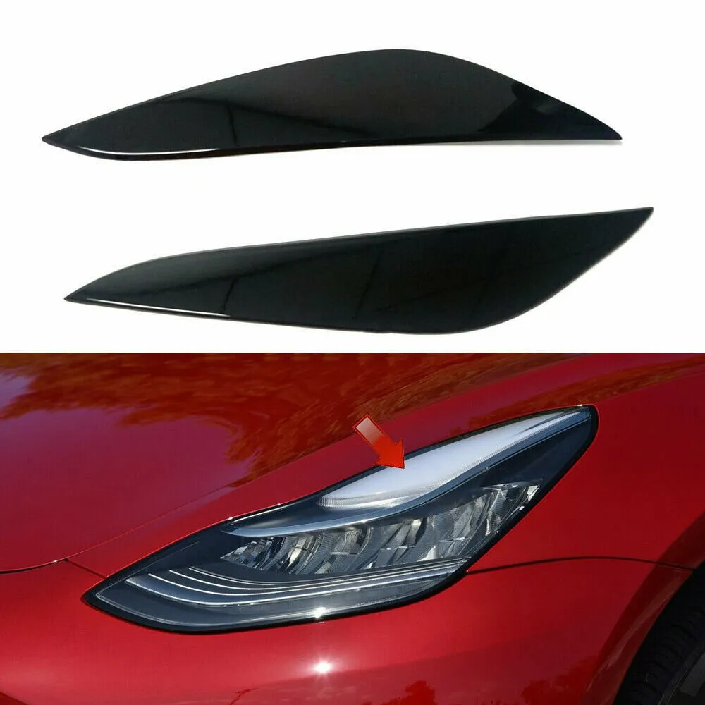 Headlight eyelid trimming eyebrow stickers suitable for Tesla Model 3 （2017-2021）