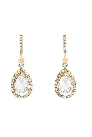 Honey Couture Gold & Silver Teardrop Bridal Earrings