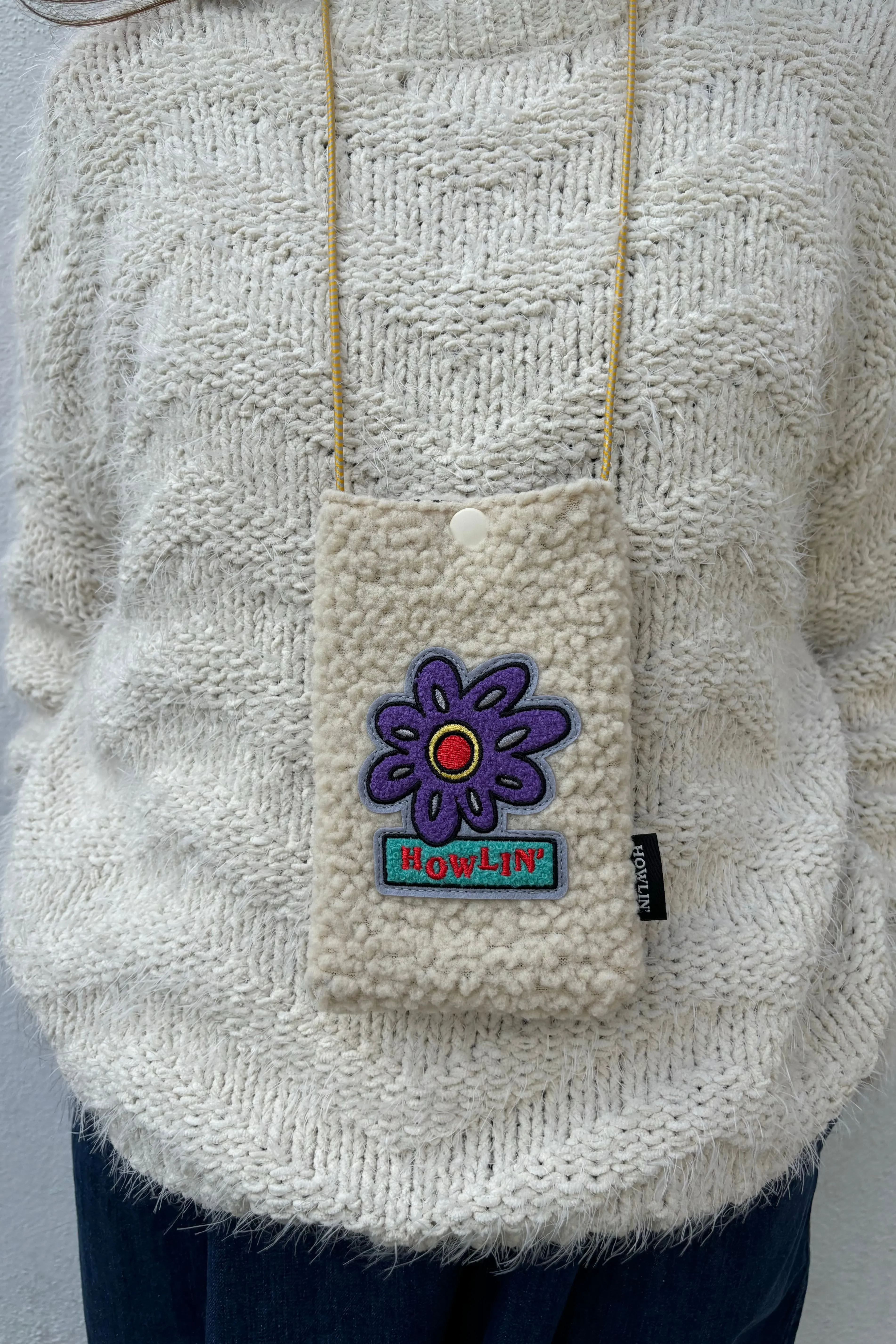 Howlin Ecru Flower Pouch