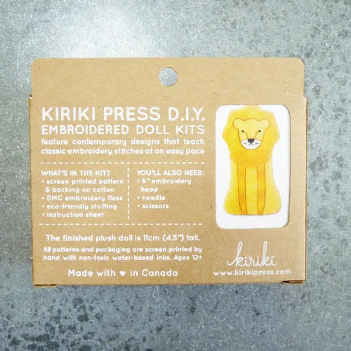 Kiriki Press Embroidered Doll Kit - Lion