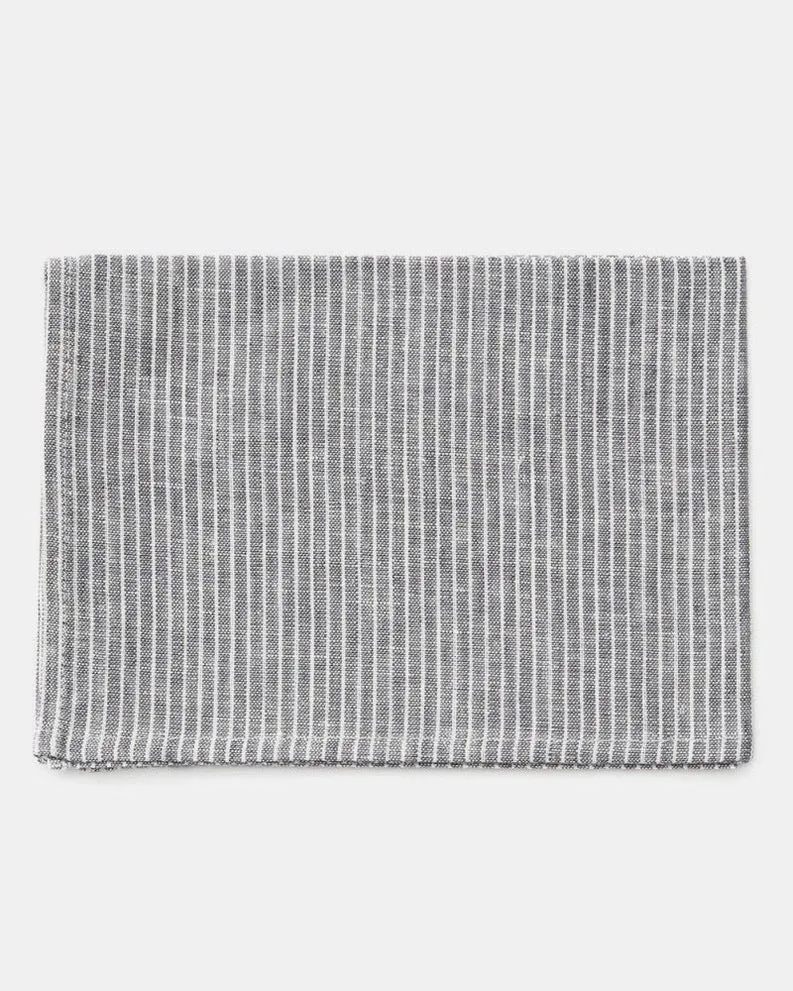 Kitchen Cloth: Grey Thin White Stripe