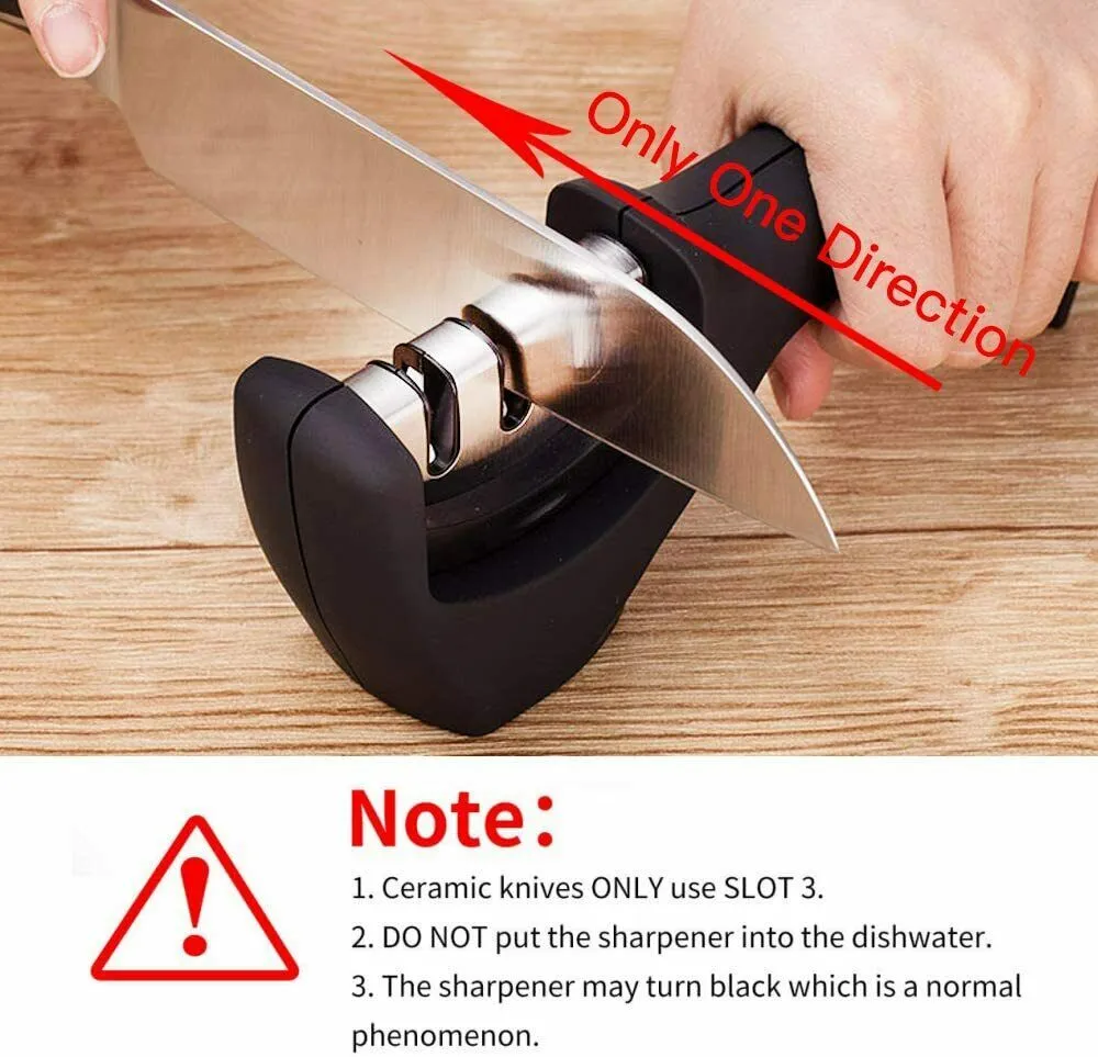 KNIFE SHARPENER Ceramic Tungsten Kitchen Knives Blade Sharpening System Tool USA