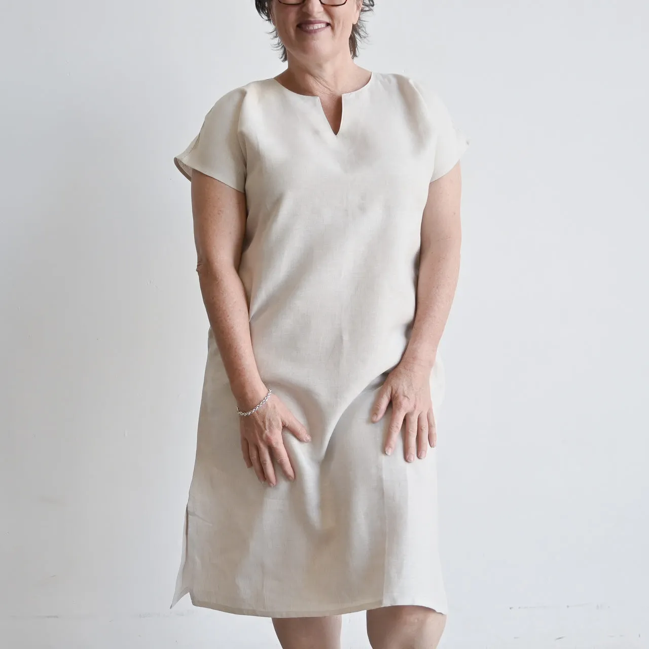 Kobomo Linen Sari Tunic Dress - Natural