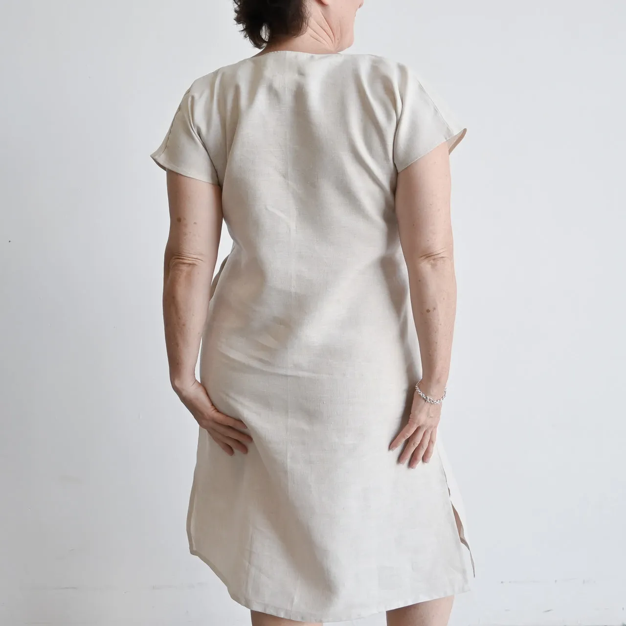 Kobomo Linen Sari Tunic Dress - Natural