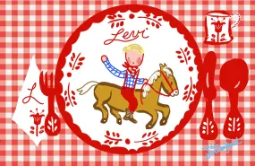 Laminated Placemat - Cowboy on Horse