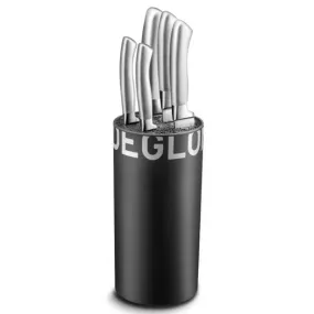 Large Black Knife Block 5 Knives  - Deglon