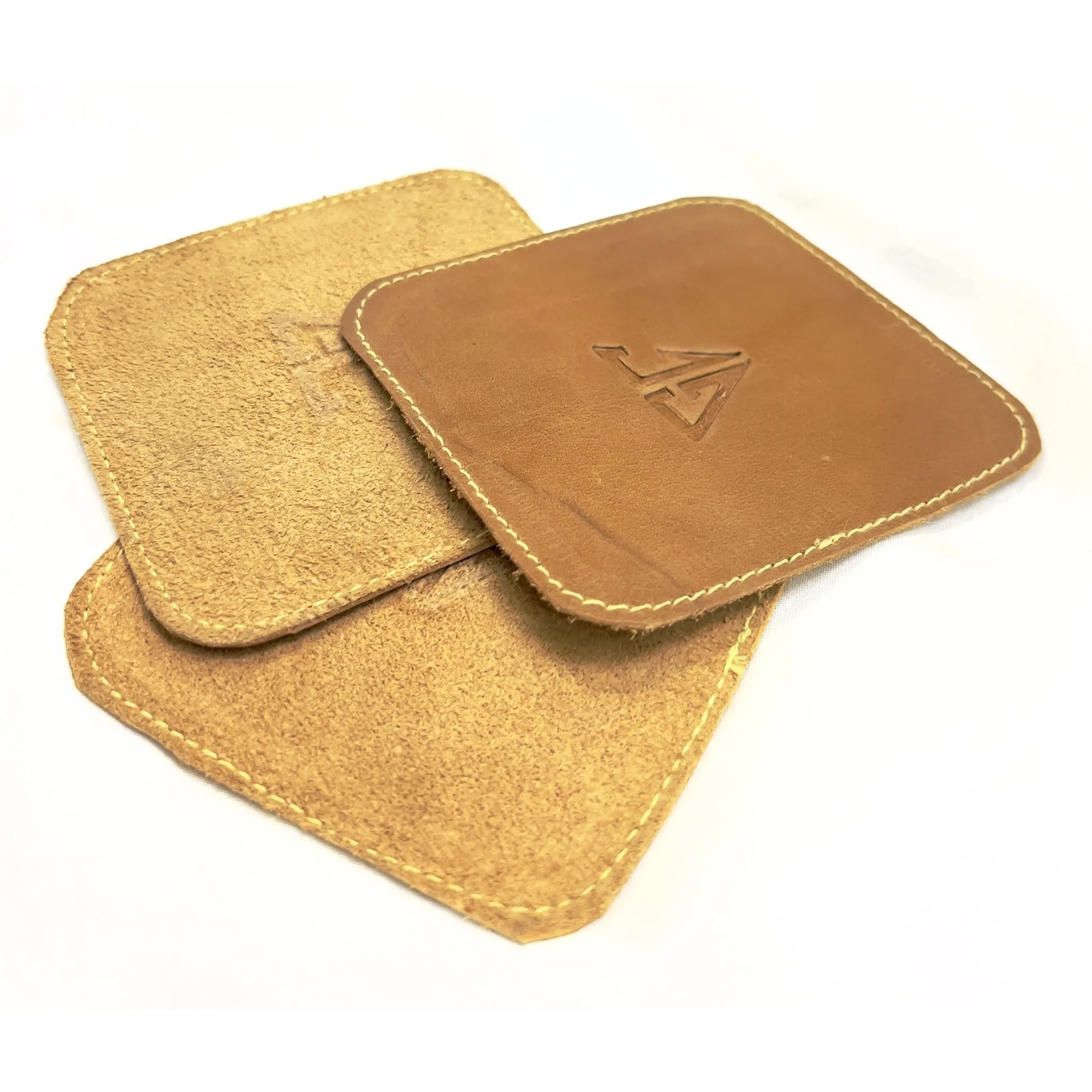 LEATHER CRAZY COASTER-BROWN-HAND CRAFTED