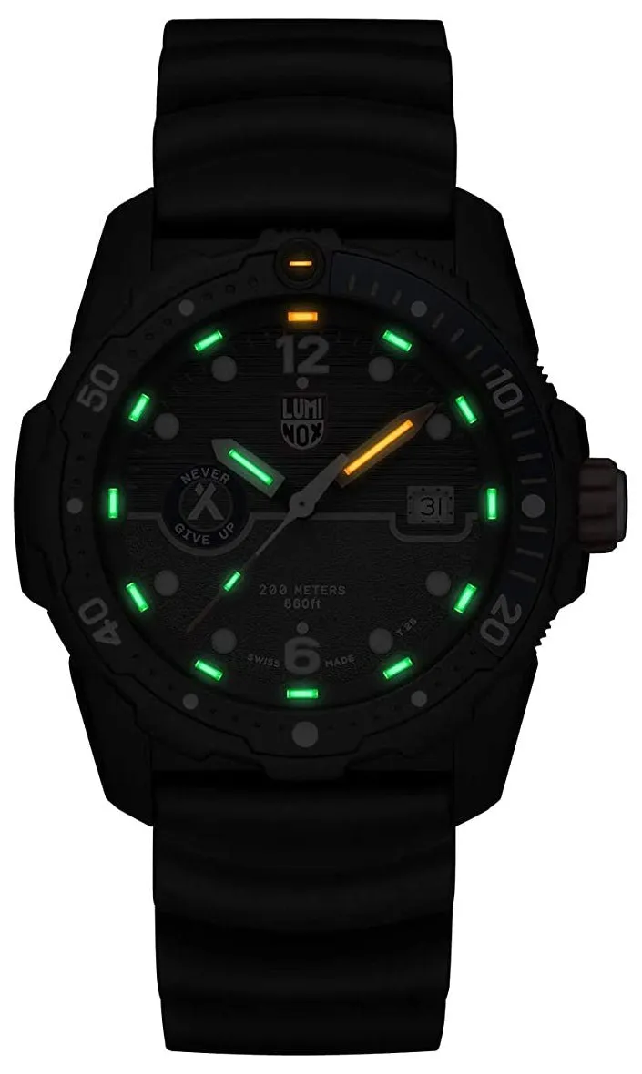 Luminox Bear Grylls Survival CARBONOX Black Dial Black Rubber Strap Date Divers Quartz Mens Watch XB.3723