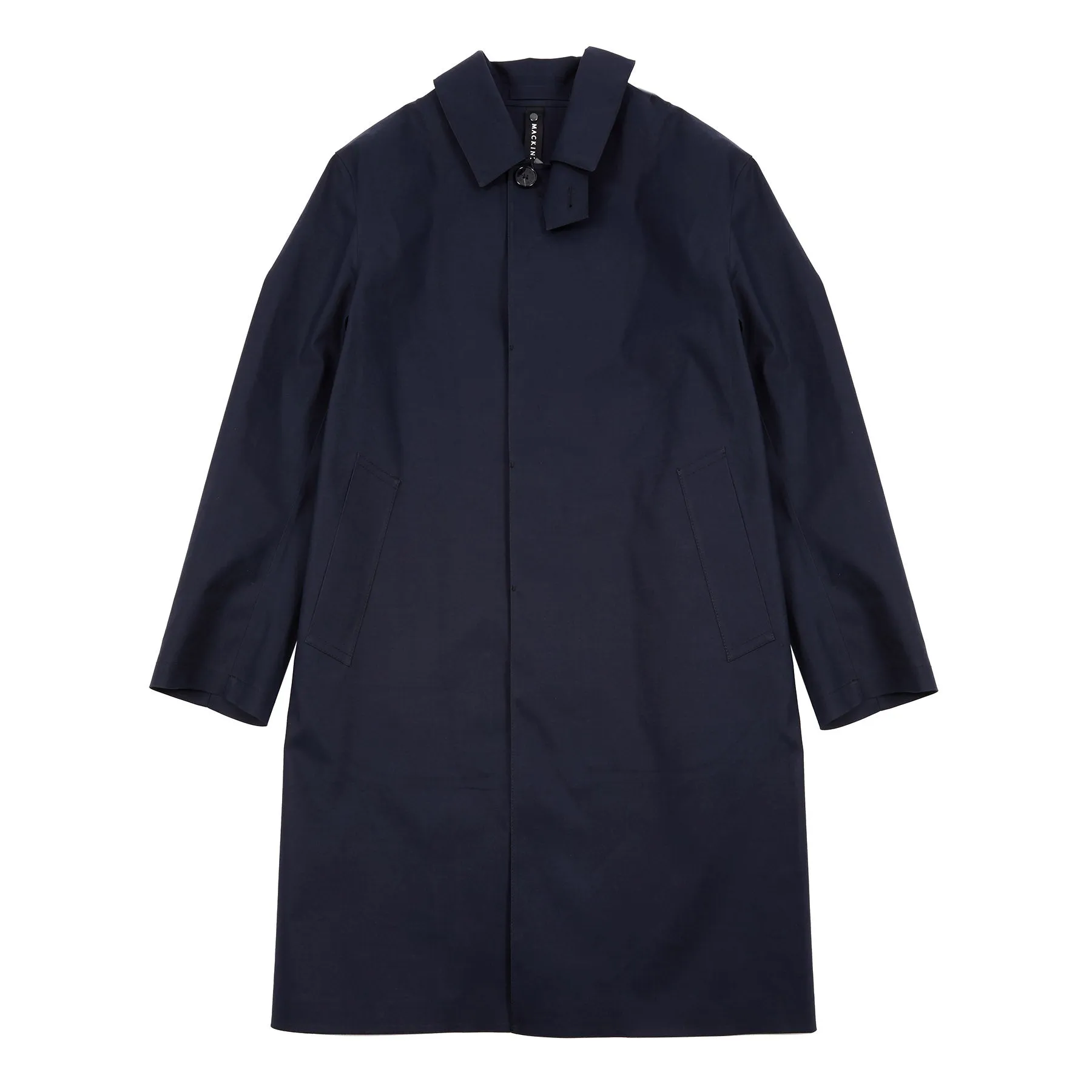 Mackintosh Oxford Bonded Cotton Raincoat in Navy