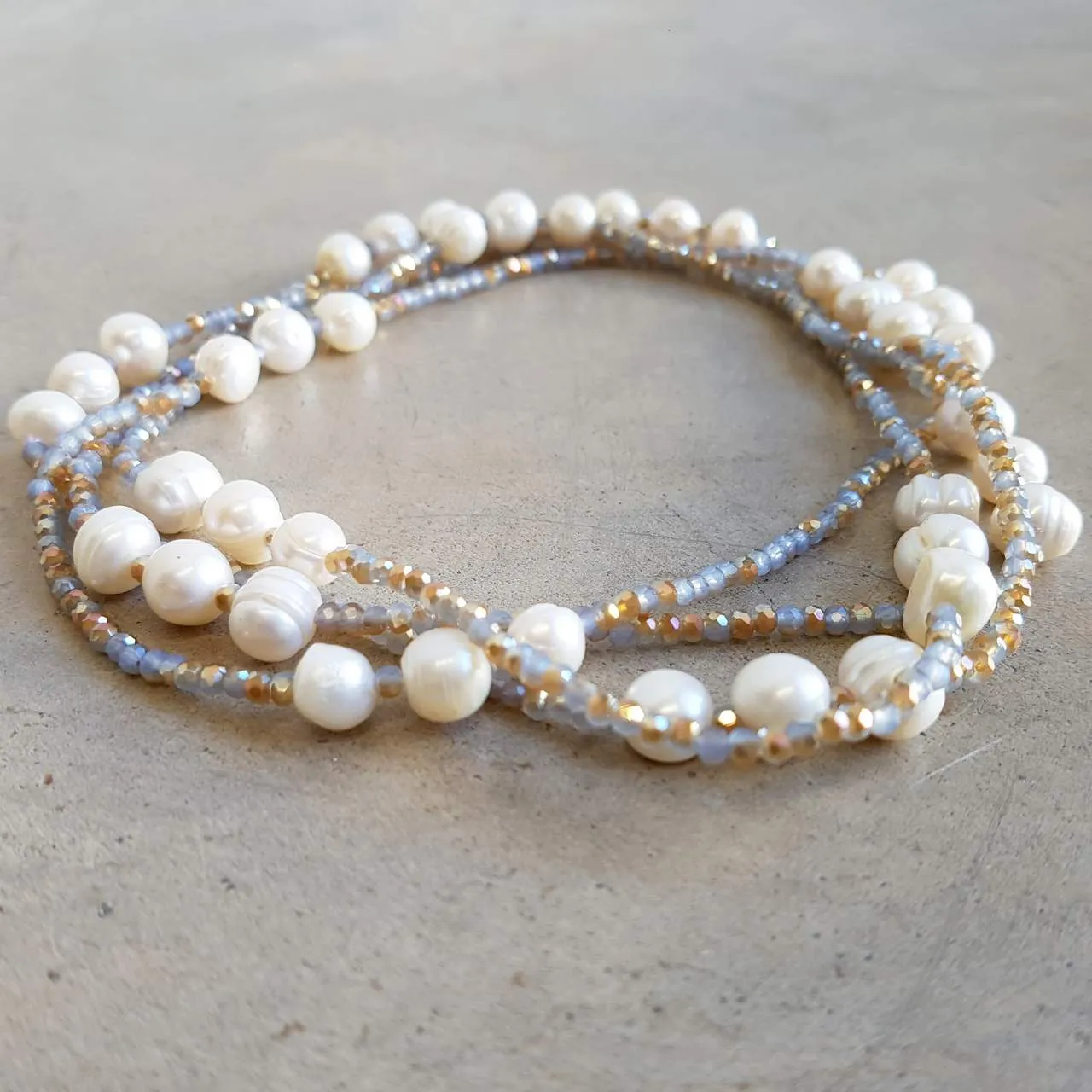 Mazu Pearl and Cutglass Necklace