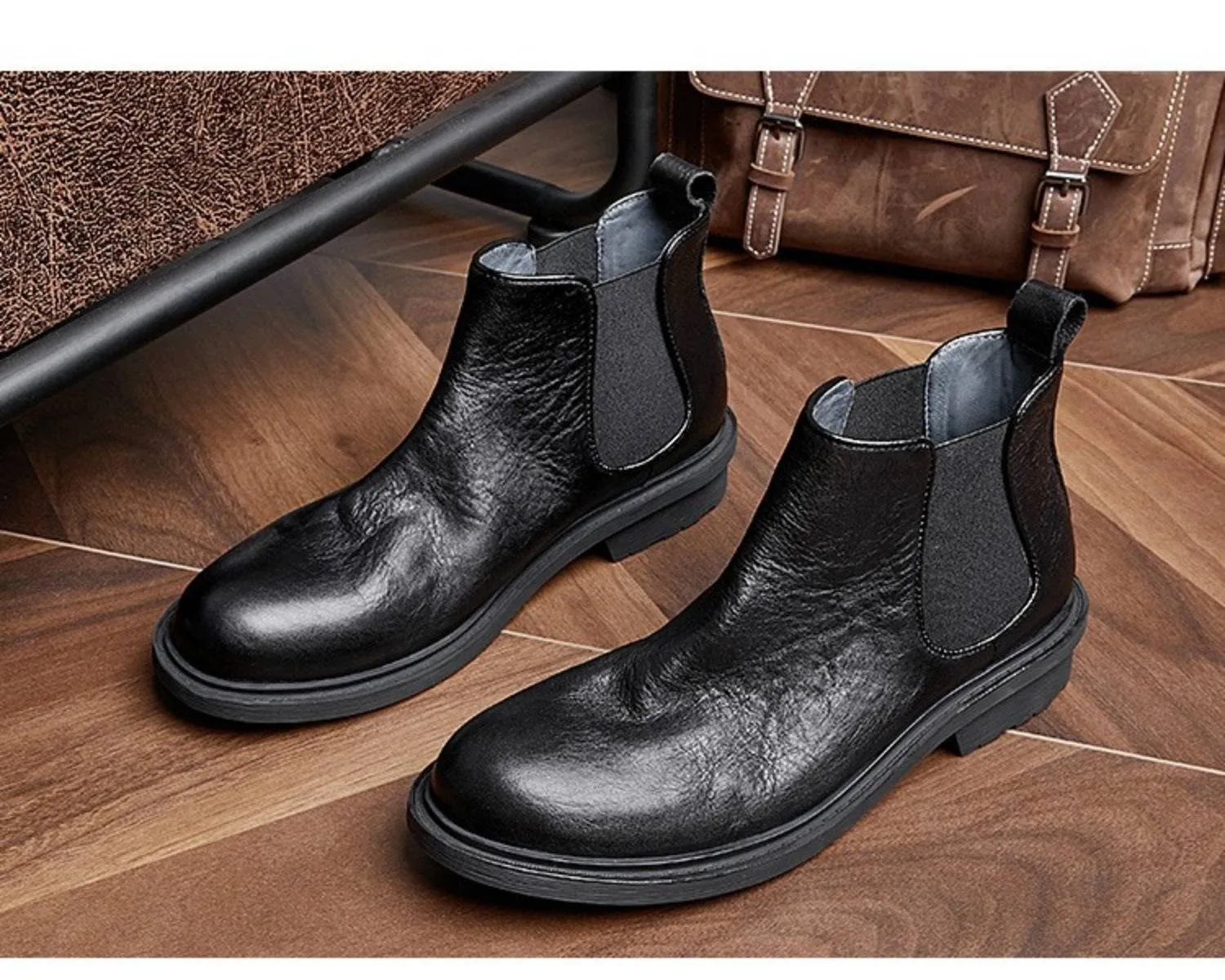 Men's Classic Chelsea Boots - Durable Rubber Outsole, Stylish Ankle Design