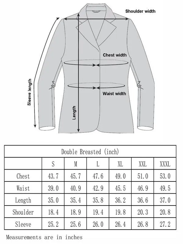 Men's Double Breasted Pea Coat Wool Blend Dress Jacket Peacoat