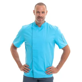 Men's Short Sleeve Blue Chef Coat Nero - ROBUR