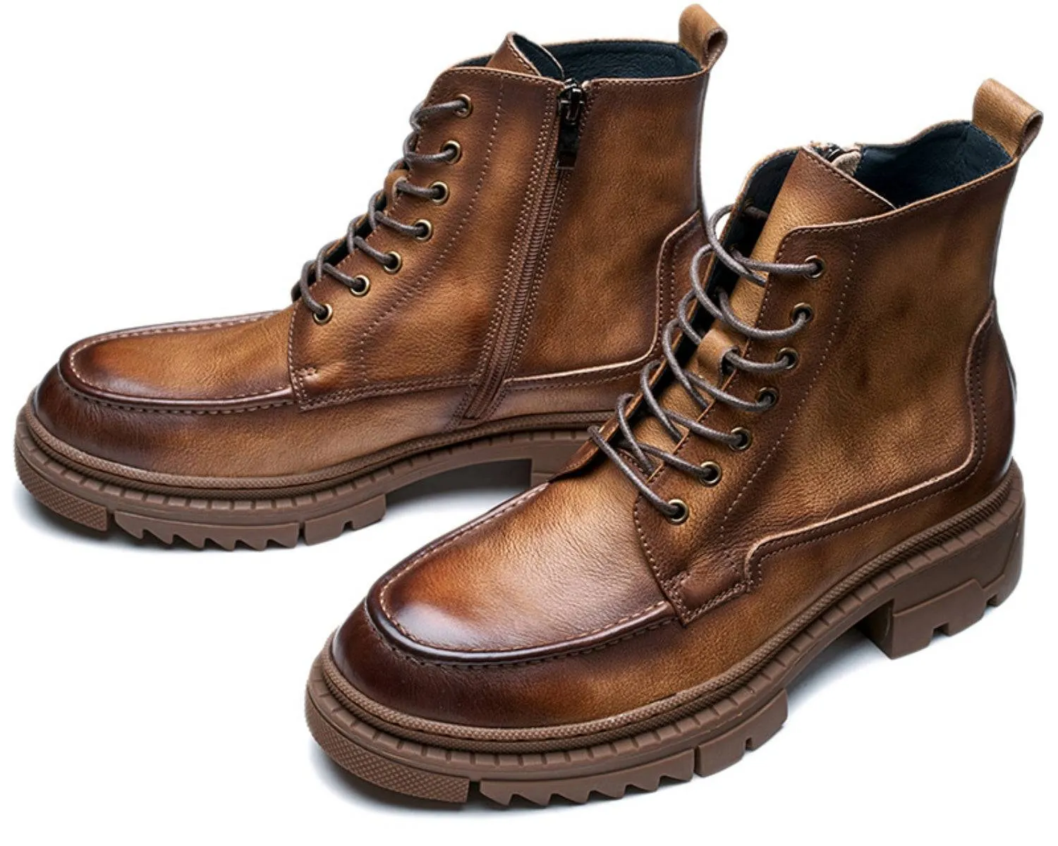 Men's Vintage Genuine Leather Martin Boots | Thick Sole | Handmade