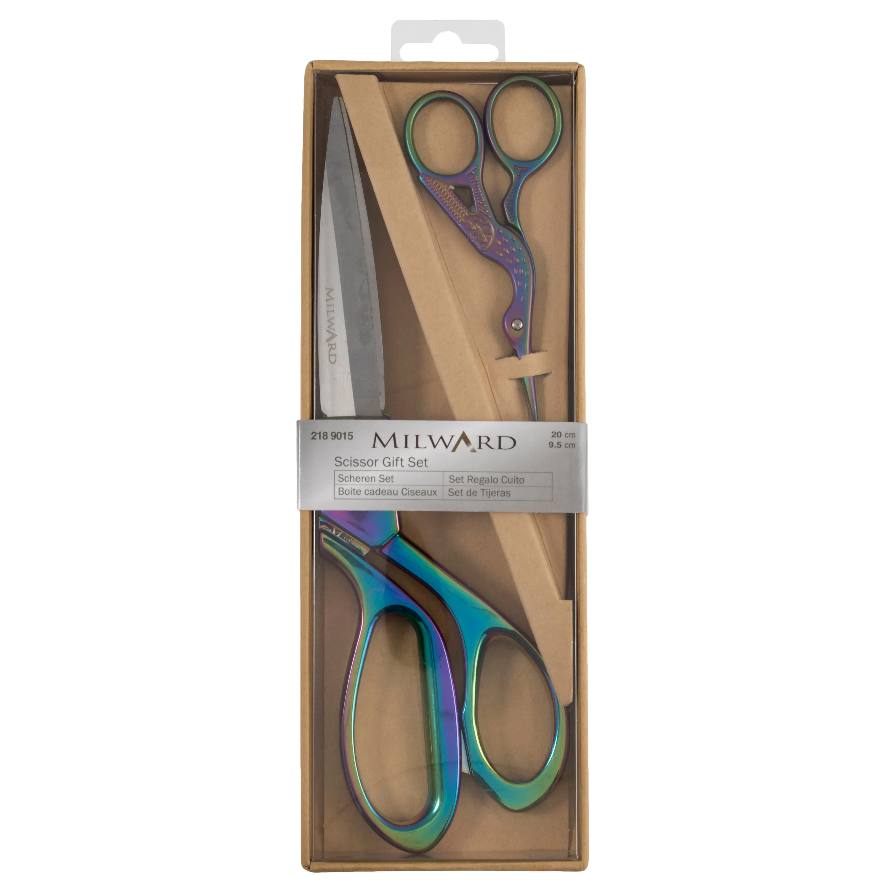 Milward Scissors: Gift Set: Dressmaking (20cm) and Embroidery (9.5cm): Rainbow